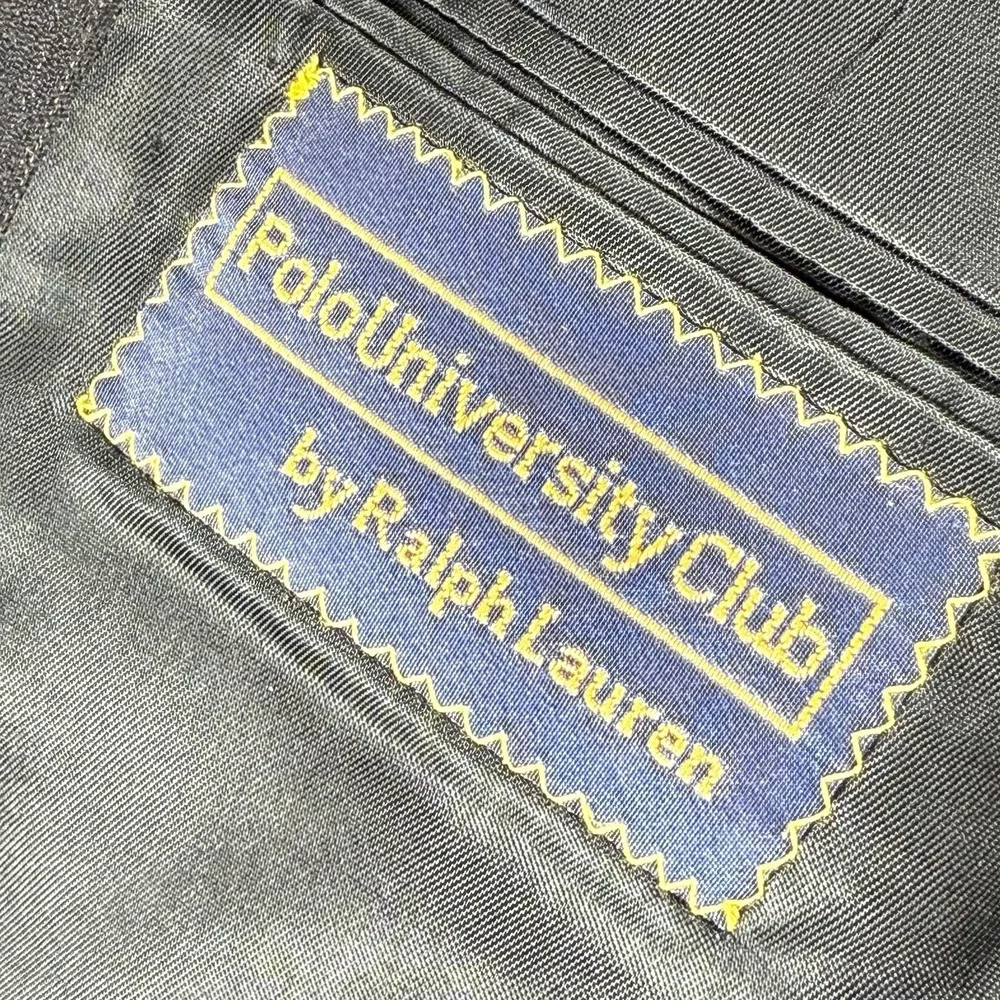 Ralph Lauren Polo University Club Virgin Wool Black Blazer Made In USA, Size 44R